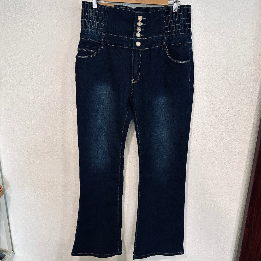 NWT Jeans Wear High Rise Boot Cut Flare Denim Pants Indigo W34xL31 Womens Sz XXL